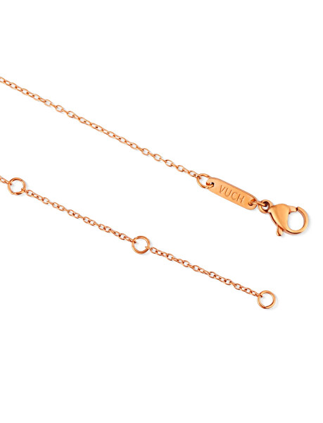 Ocelový náhrdelník s designovým srdcem Amora Rose Gold