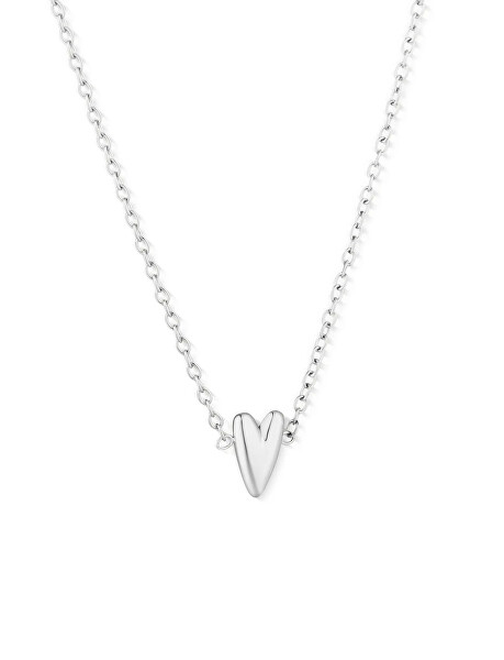 Ocelový náhrdelník s designovým srdcem Amora Silver