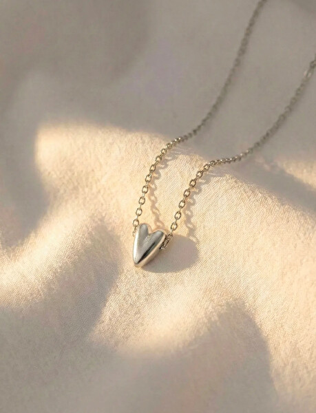 Ocelový náhrdelník s designovým srdcem Amora Silver