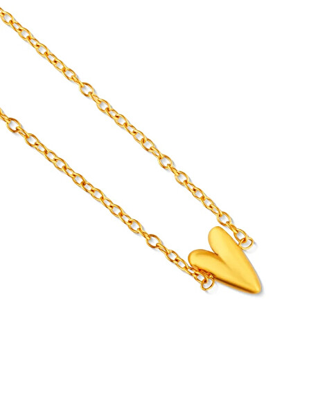 Ocelový náramek s designovým srdcem Amora Gold
