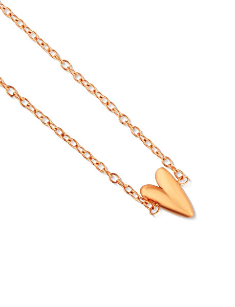 Ocelový náramek s designovým srdcem Amora Rose Gold