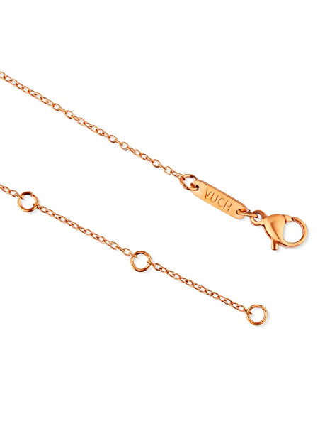 Ocelový náramek s designovým srdcem Amora Rose Gold