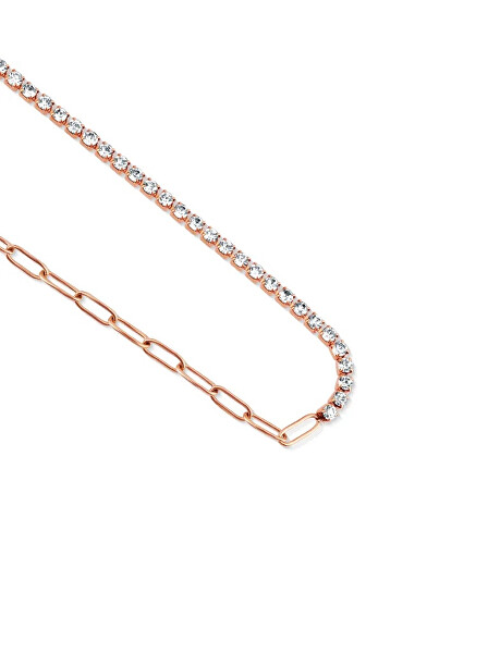 Ocelový náramek s kubickými zirkony Lumisa Rose Gold