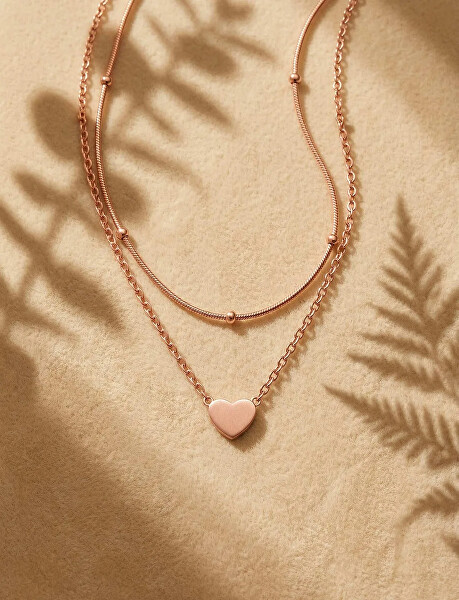 Originální dvojitý náhrdelník Detis Rose Gold