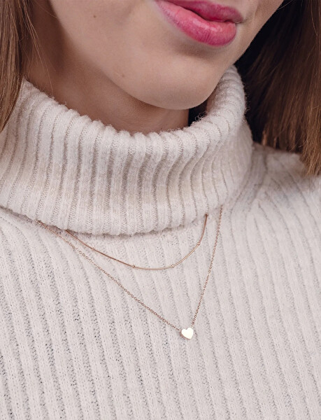 Originální dvojitý náhrdelník Detis Rose Gold