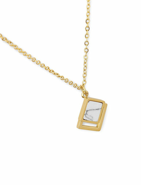 Originální pozlacený náhrdelník s mramorem Gold Miriss