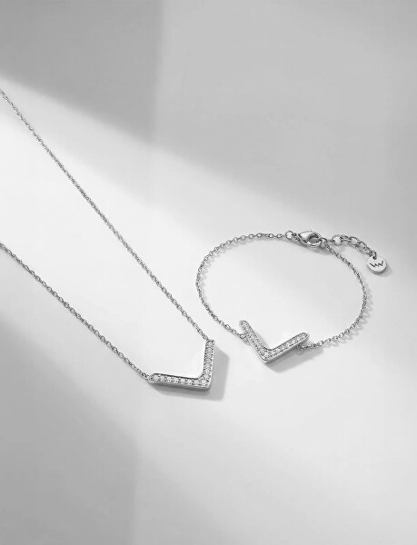 Oslnivý ocelový náhrdelník Amelora Silver