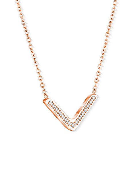 Oslnivý pozlacený náhrdelník Amelora Rose Gold