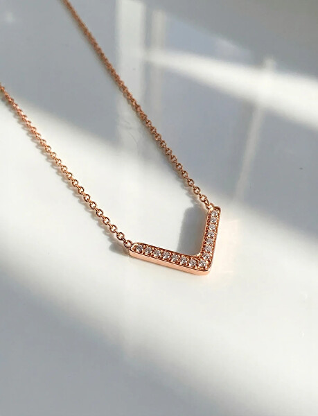 Oslnivý pozlacený náhrdelník Amelora Rose Gold