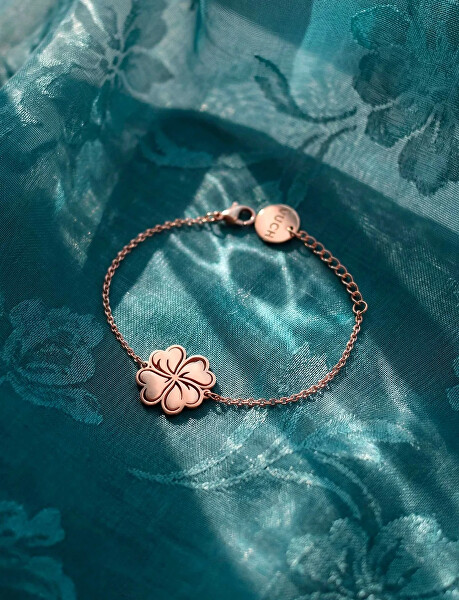Pozlacená náramek pro štěstí se čtyřlístkem Glee Rose Gold