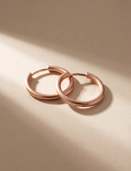 Pozlacené kruhové náušnice Orix Rose Gold