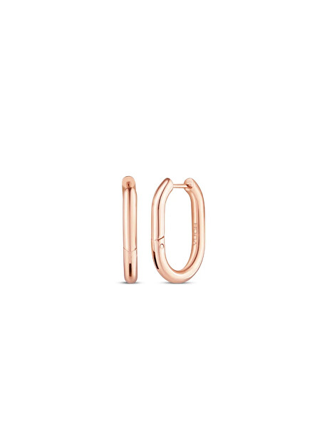 Pozlátené oválne náušnice Alira Rose Gold