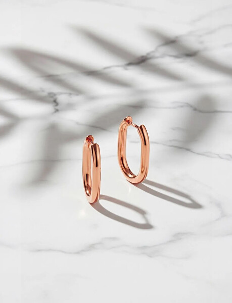 Pozlátené oválne náušnice Alira Rose Gold