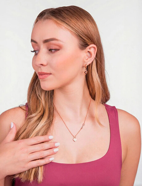 Pozlacený náhrdelník s krystaly Zibella Rose Gold