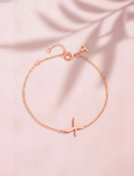 Pozlacený náramek s motýlkem Elaria Rose Gold