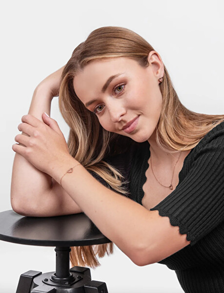 Pozlacený náramek se srdcem Arisca Rose Gold