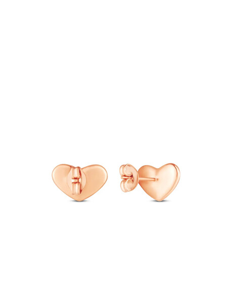 Romantické pozlacené náušnice srdíčka Amoria Rose Gold