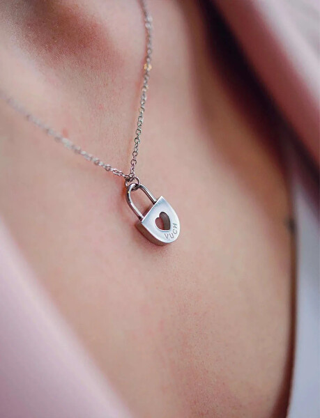 Romantický oceľový náhrdelník Secret Silver