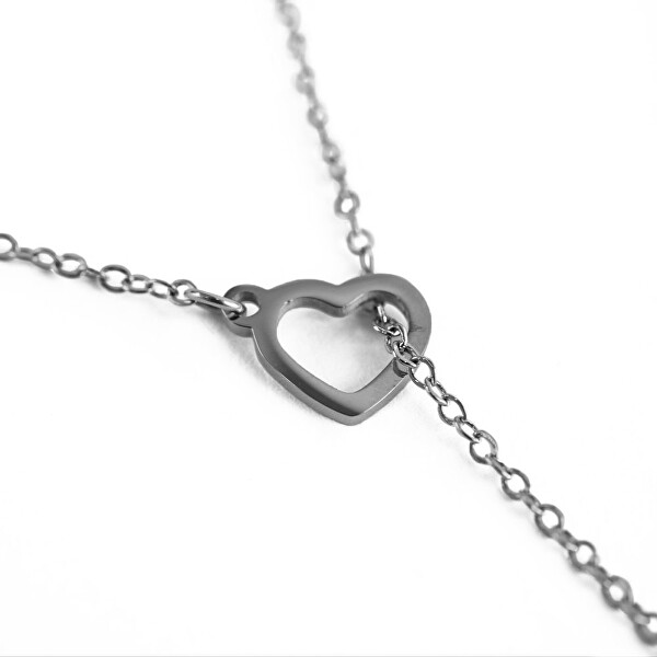 Romantický oceľový náhrdelník Sweet Heart Silver