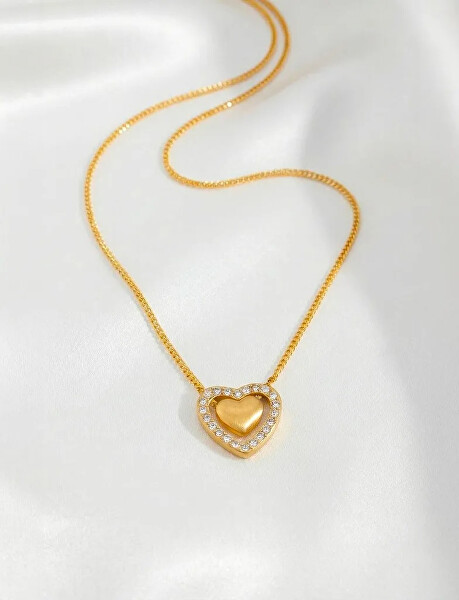 Romantický pozlacený náhrdelník s krystaly Lunira Gold