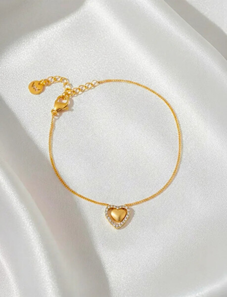 Romantický pozlacený náramek se zirkony Lunira Gold