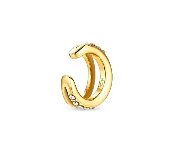 Rozdvojená single záušnice se zirkony Vein Gold