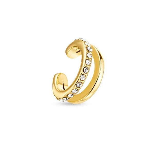 Rozdvojená single záušnice se zirkony Vein Gold