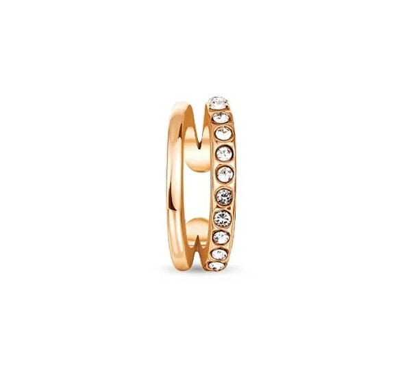 Rozdvojená single záušnice se zirkony Vein Rose Gold