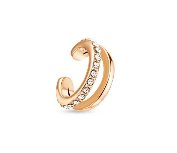 Rozdvojená single záušnice se zirkony Vein Rose Gold