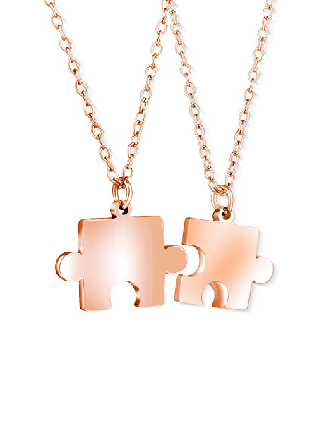 Sada náhrdelníků Puzzle Puzea Rose Gold (2 náhrdelníky)