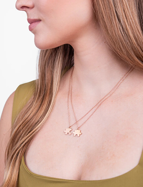 Sada náhrdelníků Puzzle Puzea Rose Gold (2 náhrdelníky)