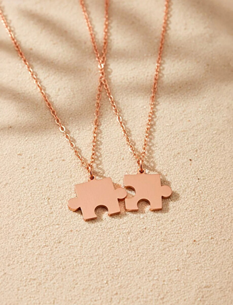 Sada náhrdelníků Puzzle Puzea Rose Gold (2 náhrdelníky)