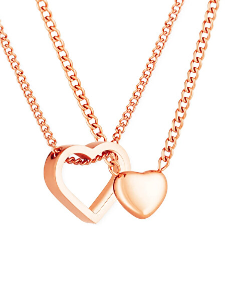 Set náhrdelníků Srdce Claribel Rose Gold (2 náhrdelníky)
