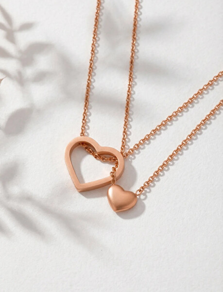 Set náhrdelníků Srdce Claribel Rose Gold (2 náhrdelníky)