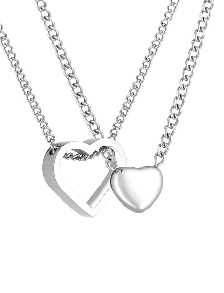 Set náhrdelníků Srdce Claribel Silver (2 náhrdelníky)