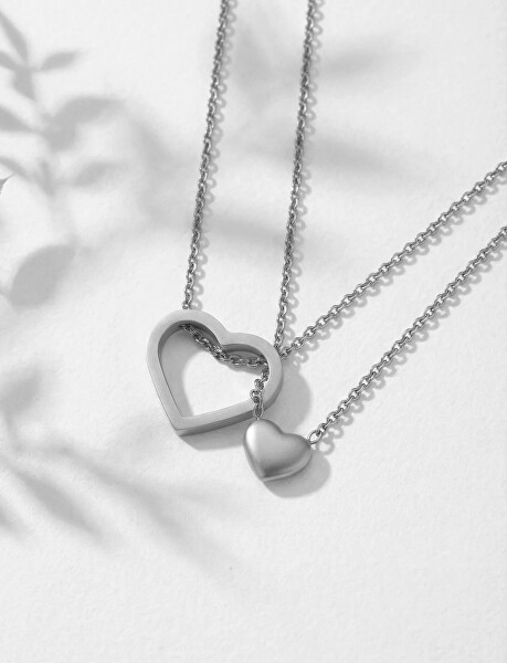 Set náhrdelníků Srdce Claribel Silver (2 náhrdelníky)