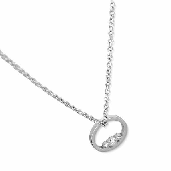 Slušivý oceľový náhrdelník s kryštálmi Ringy Silver