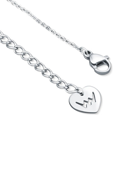 Srdečný oceľový náhrdelník Sophie Heart Black