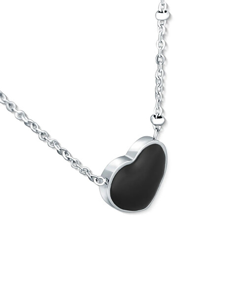 Srdečný oceľový náhrdelník Sophie Heart Black