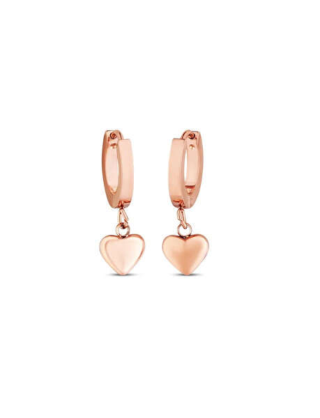 Srdíčkové náušnice z pozlacené oceli Nyvella Rose Gold