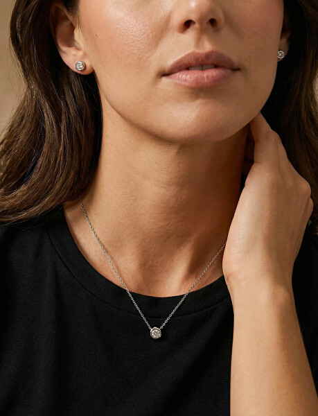 Stylové peckové náušnice Ellin Silver