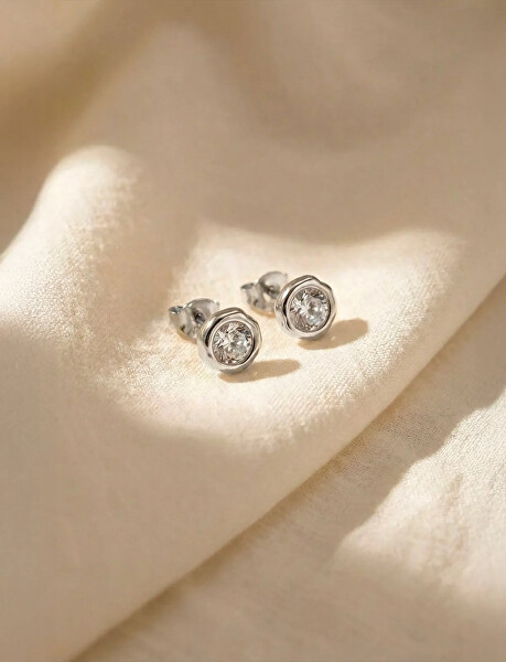 Stylové peckové náušnice Ellin Silver