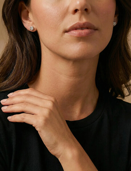 Stylové peckové náušnice Ellin Silver
