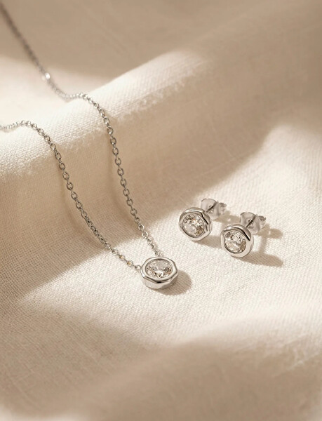 Stylové peckové náušnice Ellin Silver