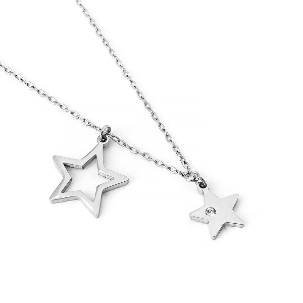 Colier elegant din oțel cu stele SILVER BIG STAR