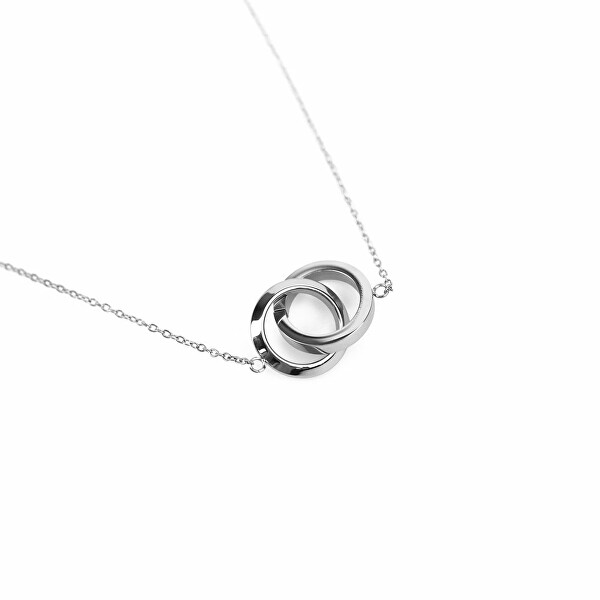 Stylový ocelový náhrdelník s kroužky Silver Laima