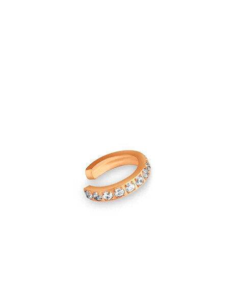 Třpytivá single pozlacená záušnice Thal Rose Gold