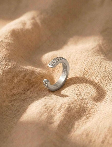Třpytivá single záušnice z oceli Thal Silver