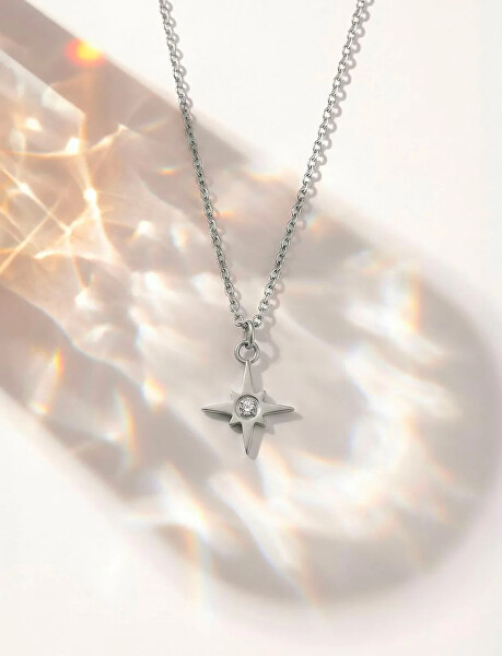 Třpytivý ocelový náhrdelník Hvězda Staria Silver