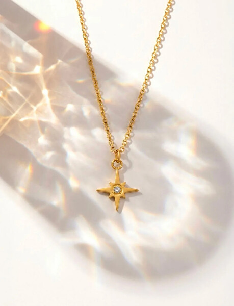 Třpytivý pozlacený náhrdelník Hvězda Staria Gold
